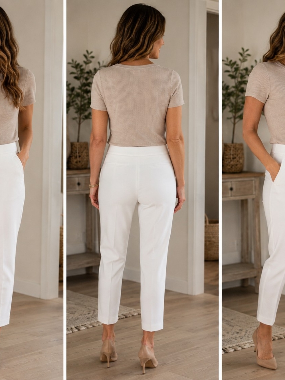 Chico's Women's White Cropped Ankle Pants